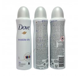 Dove Body Spray 150ml woman, Invisible Dry, Tested on 100 colours