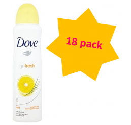 Dove Body Spray 150ml woman, Go Fresh, grapefruit & lemongrass scent - 18 pack