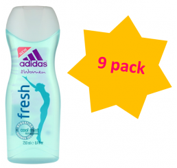 Adidas Shower Gel 250ml woman, Fresh - 9 pack