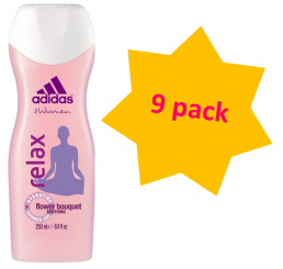 Adidas Shower Gel 250ml woman, Relax - 9 pack