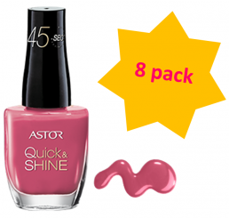 Astor Nail Polish 8ml woman, Quick'N Shine 204 Life in Pink - 8 pack