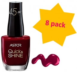 Astor Nail Polish 8ml woman, Quick'N Shine 302 Glass of Wine - 8 pack