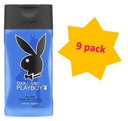 Playboy Shower Gel 250ml men, Cool Malibu NEW SHAPE - 9 pack
