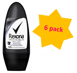 Rexona Deo Roll On 50ml woman, Invisible Diamond - 6 pack