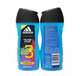 Adidas Shower Gel 250ml men, 3in1 Hair & Body & Face Team Five Menthol 