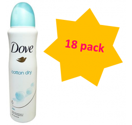 Dove Body Spray 150ml woman, Cotton Dry - 18 pack