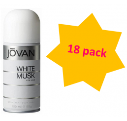 Jovan Body Spray 150ml men, White Musk - 18 pack
